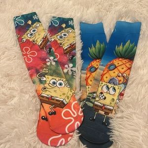 New NWOT 2 Pair Sponge Bob Socks by Viacom